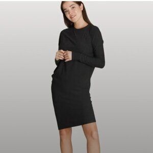 Kit & Ace Wave T-shirt Dress Long Sleeve Asymmetrical Cashmere Size 10